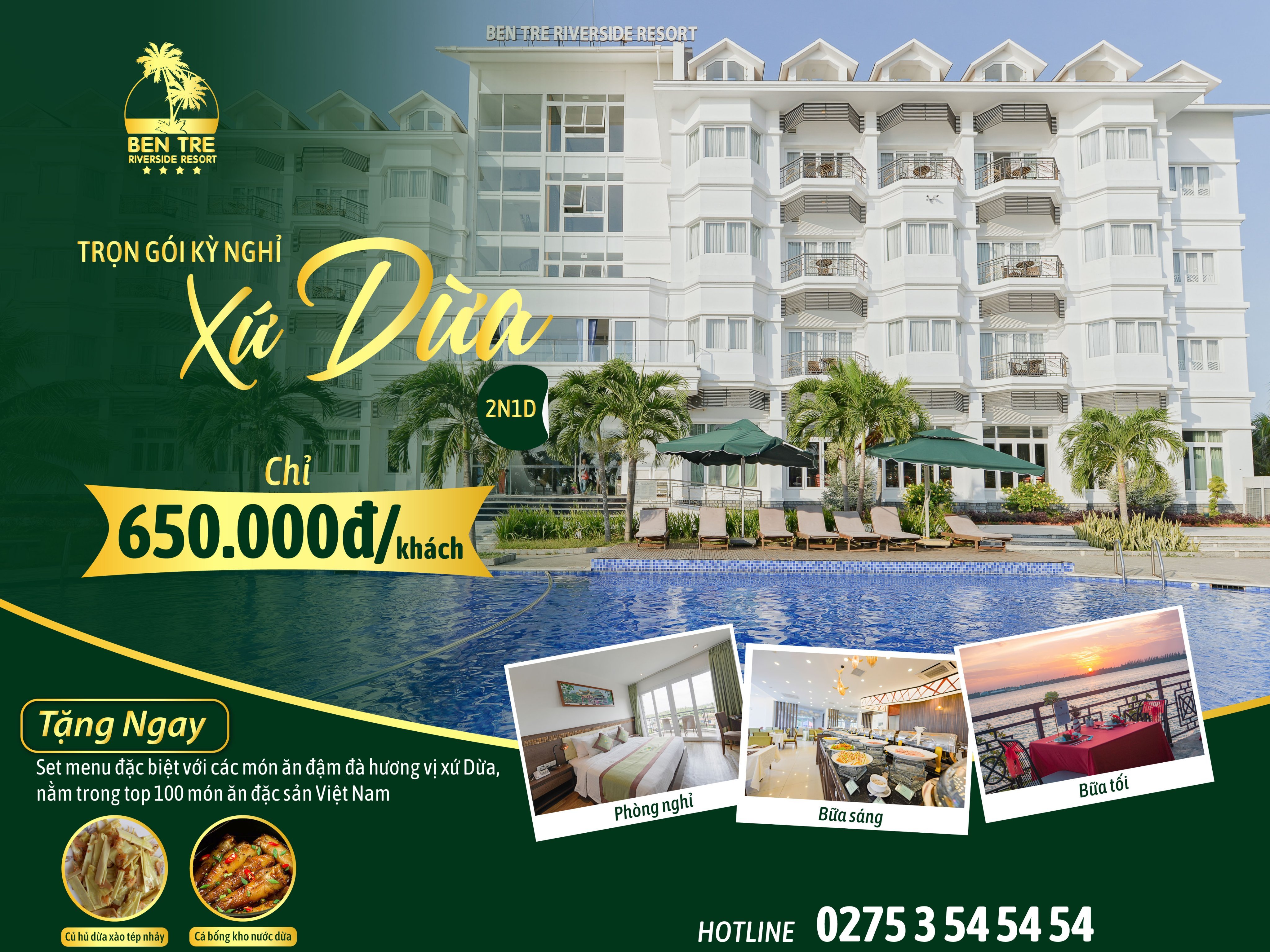 Ben Tre Riverside Resort - Gói Kỳ Nghỉ Xứ Dừa