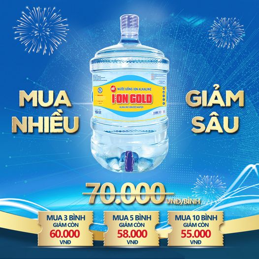 Nước ion kiềm alkaline I-on Gold 19 lít