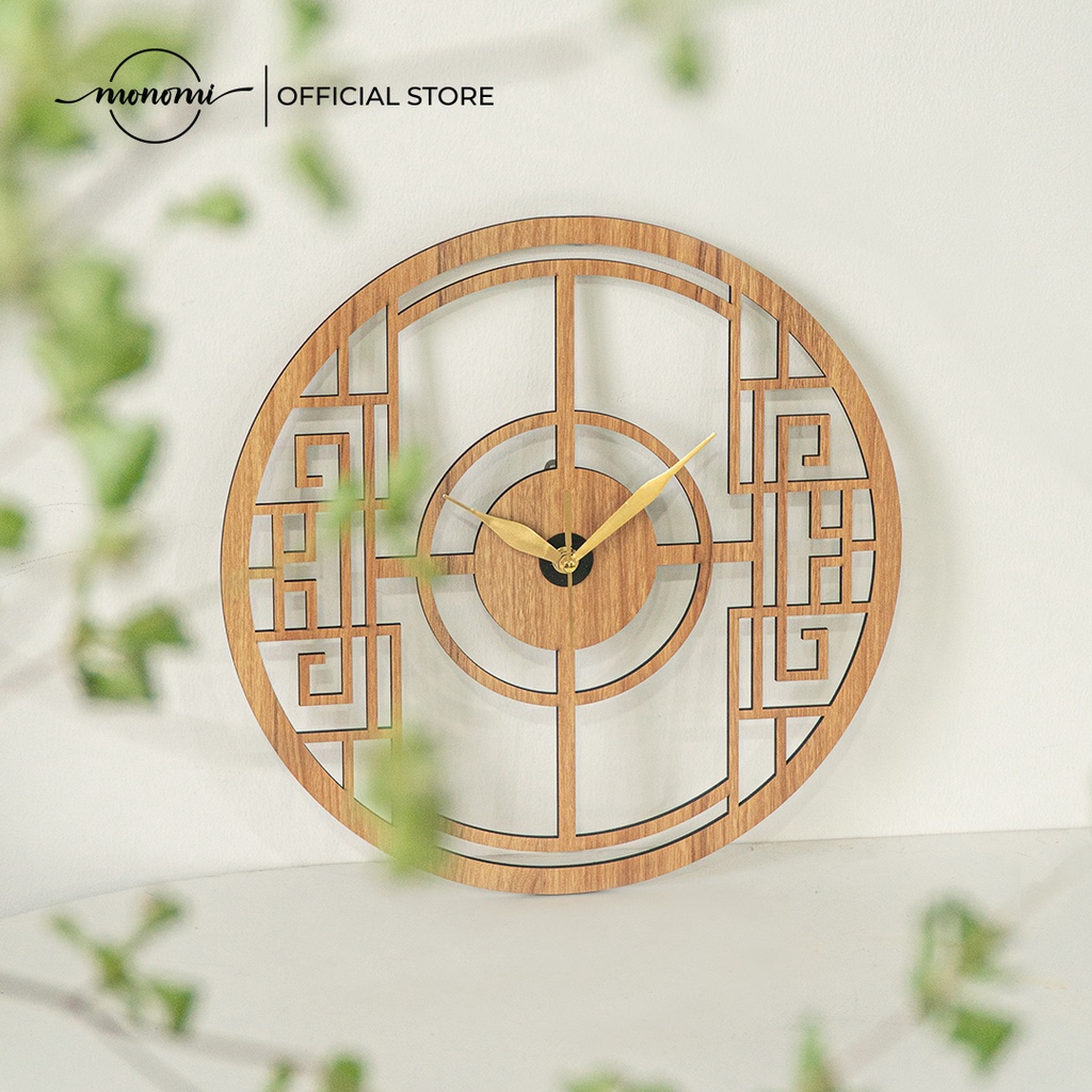 Đồng hồ CNC gỗ, đồng hồ trang trí, tối giản - Monomi C047 (35cm)