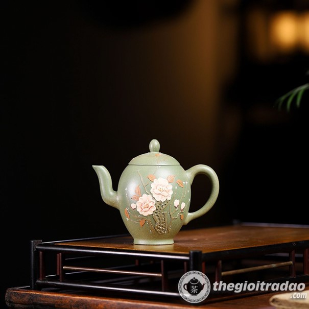 Ấm Tử Sa Mỹ Nhân Kiên Hoa Mẫu Đơn Đậu Thanh Nê 200ml