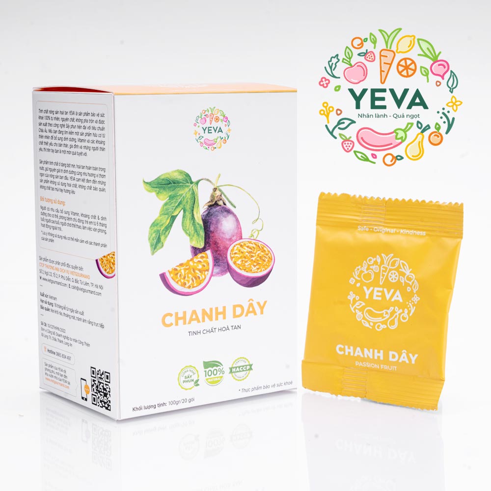 [Date xa] Tinh chất hòa tan - Chanh Dây YEVA hộp 20 gói
