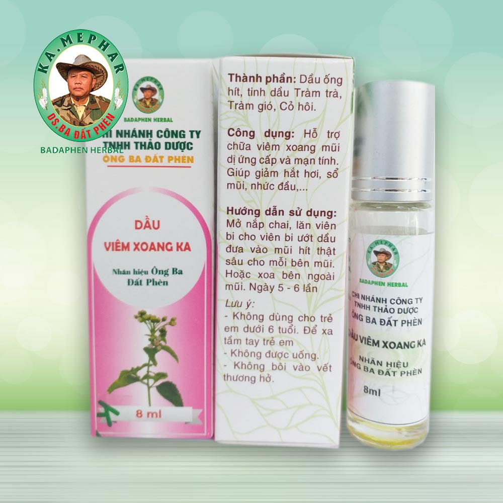 [Date xa] Dầu viêm xoang Ông Ba Đất Phèn chai 8ml