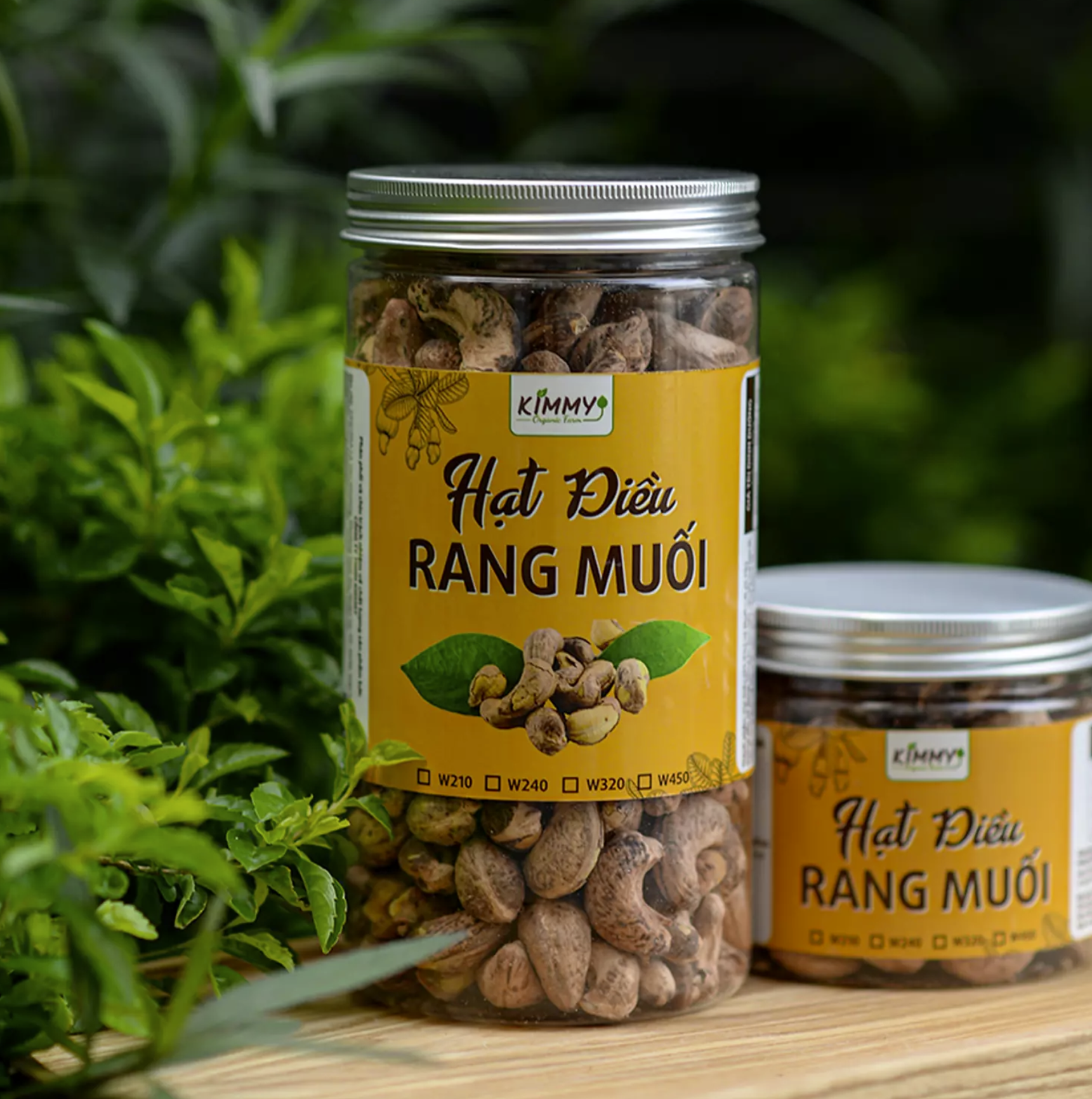 Hạt Điều Lụa Rang Muối 500G Nguyên Hạt W240 Hũ Nhựa PET Tròn